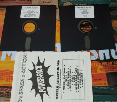 Power-Pack (Boeder 1991) Commodore C64 (2 Disk & Manual) works 10 Games classics