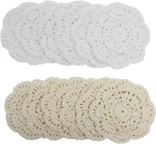 Doilies Cloth Lace Crochet Doilies Place Mats Round Handmade Cotton Placemats fo