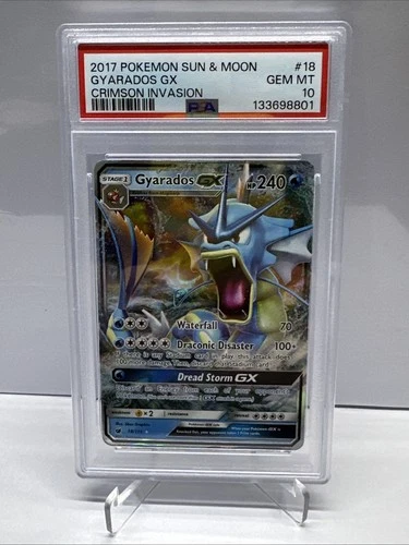 2017 Pokemon Sun & Moon Crimson Invasion 18/111 Gyarados GX PSA 10