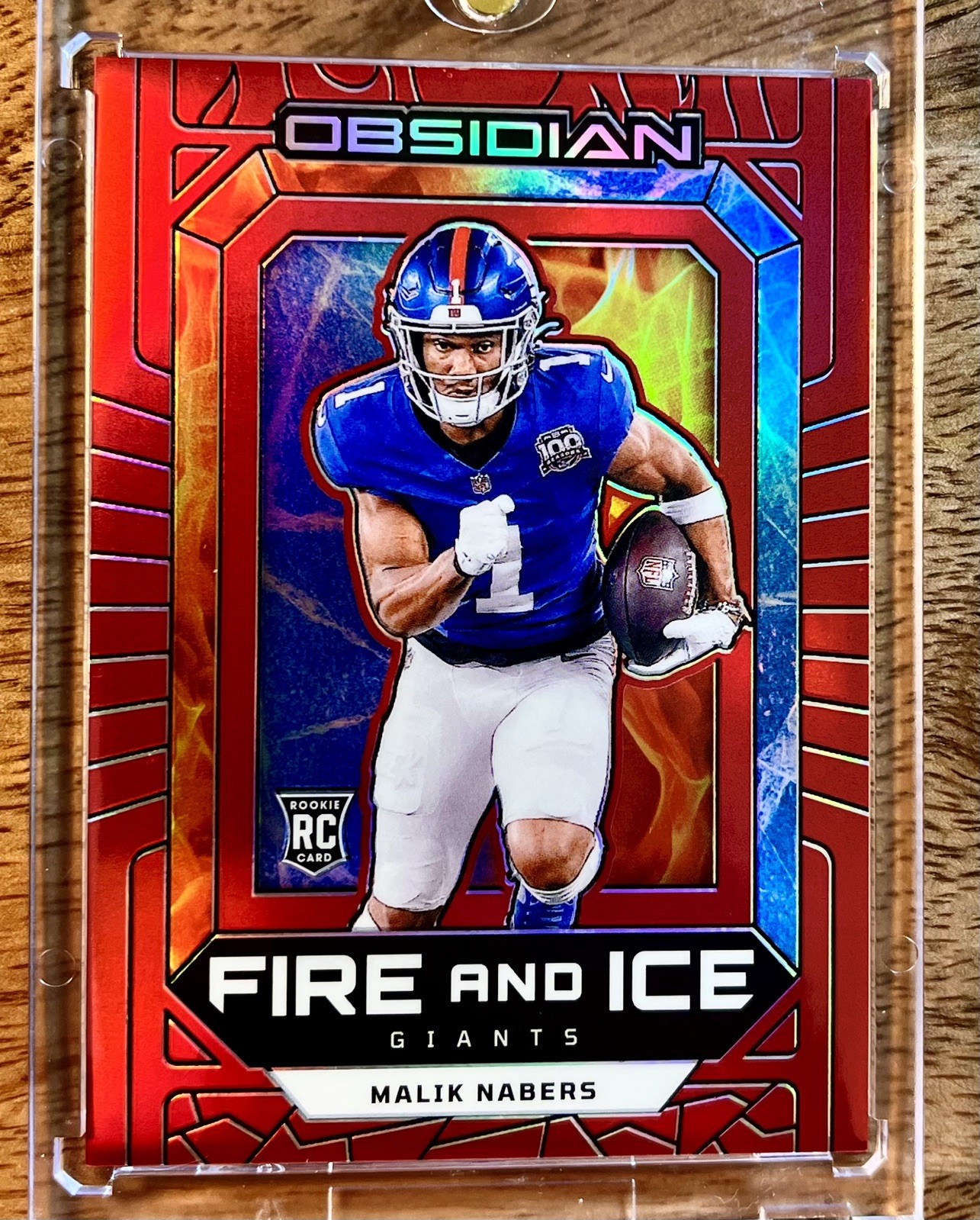 Malik Nabers Panini Obsidian Fire and Ice #14 Red