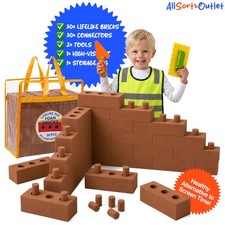 30x LifeLike Giant Toy Foam Building Bricks Construction Set | Kids STEM Play 3+