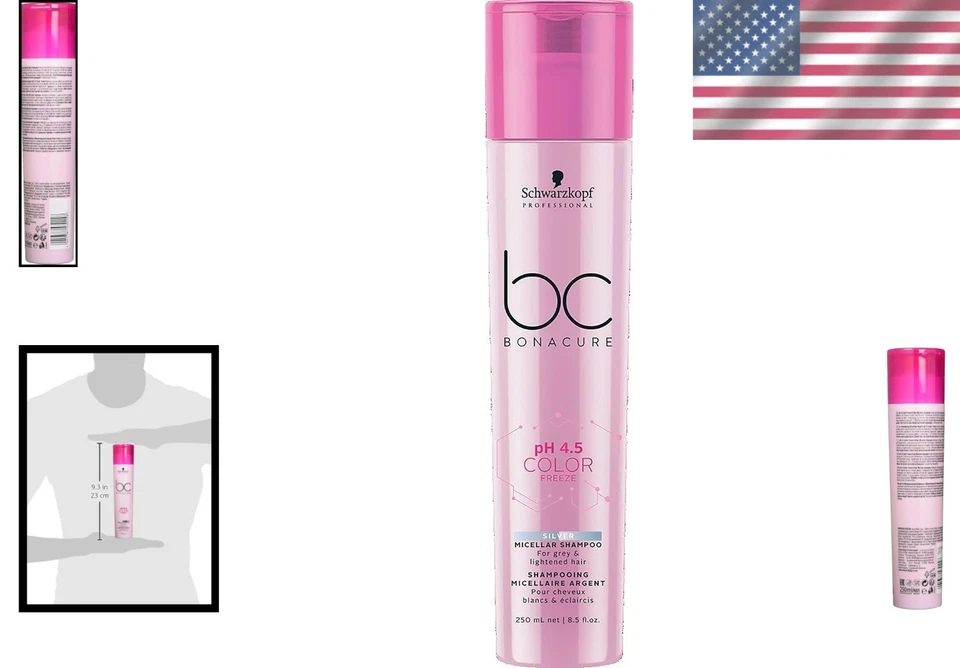 Xampu prata BC Bonacure para cabelos coloridos tratados - Imagem 2 de 4