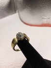  Gold over Sterling  Silver Ring with Synthetic Diamond Cluster In Center — photo 3