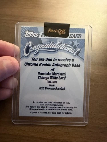 2026 Bowman Chrome Munetaka Murakami White Sox Rookie Base Auto