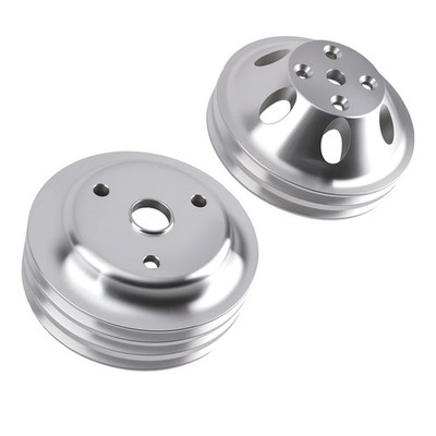 2X Crankshaft Pulley for Chevy Small Block 265-400 V8 Long Water Pump Kit