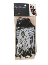 Leg Avenue Fingerless Lace Gloves Black 100 Polyester One Size Elegant Gothic