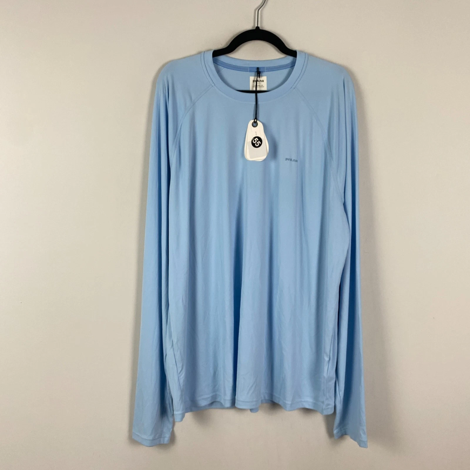 PrAna Sol Shade Long Sleeve Crew Neck Blue T-shirt Size XXL Thumbholes