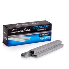 Swingline  Standard Staples, 1/4", Full Strip, Box of 5,000 1 Count, Silver