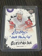 25/26 UPPER DECK RED WINGS CENTENNIAL DAN CLEARY OCTOPUS INK INSCRIBED 5/35 SP