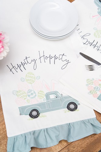 Servilleta de tela bordada única para camión de Pascua Hippity Hoppity - Imagen 4 de 4
