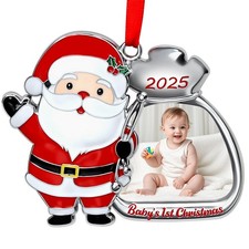 Baby    s First Christmas Photo Frame Ornament 2025 for Boy Girl, Personalized Fi
