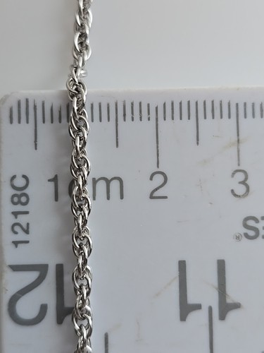 Mid Century Danecraft Sterling Silver 925 Rope 2mm Chain Necklace 24 inches - Picture 6 of 6