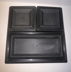 Vintage 1985 Black Tupperware 7-Piece Get Together Buffet Serving Set