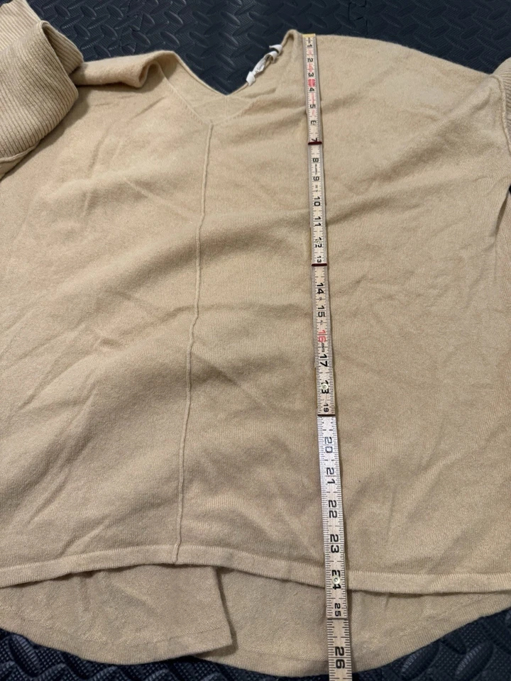 Suéter Soft Surroundings Etta 100% Cachemira Talla XL Bronceado Hombro Caído Holgado Foto 4 de 4