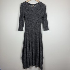 Comfy USA Women Midi Kati Dress XS Gray Lagenlook Minimalist Drapey Slouchy