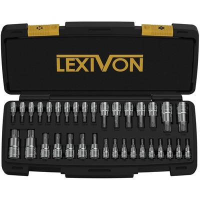 34-Piece Complete TORX Bit Socket Set in Chrome Vanadium Steel - Polished Finish