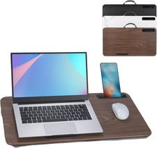 Portable Laptop Desk Fits Up to 16  Laptops, with Tablet Slot, Built-in Cushio