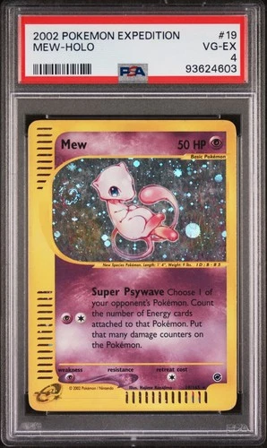2002 Pokemon Mew 019/165 Expedition Holo Swirl PSA 4