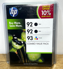 HP 92 93 Black Tri-Color Combo Value Pack 3 Ink Cartridges Genuine Exp 2011 NEW