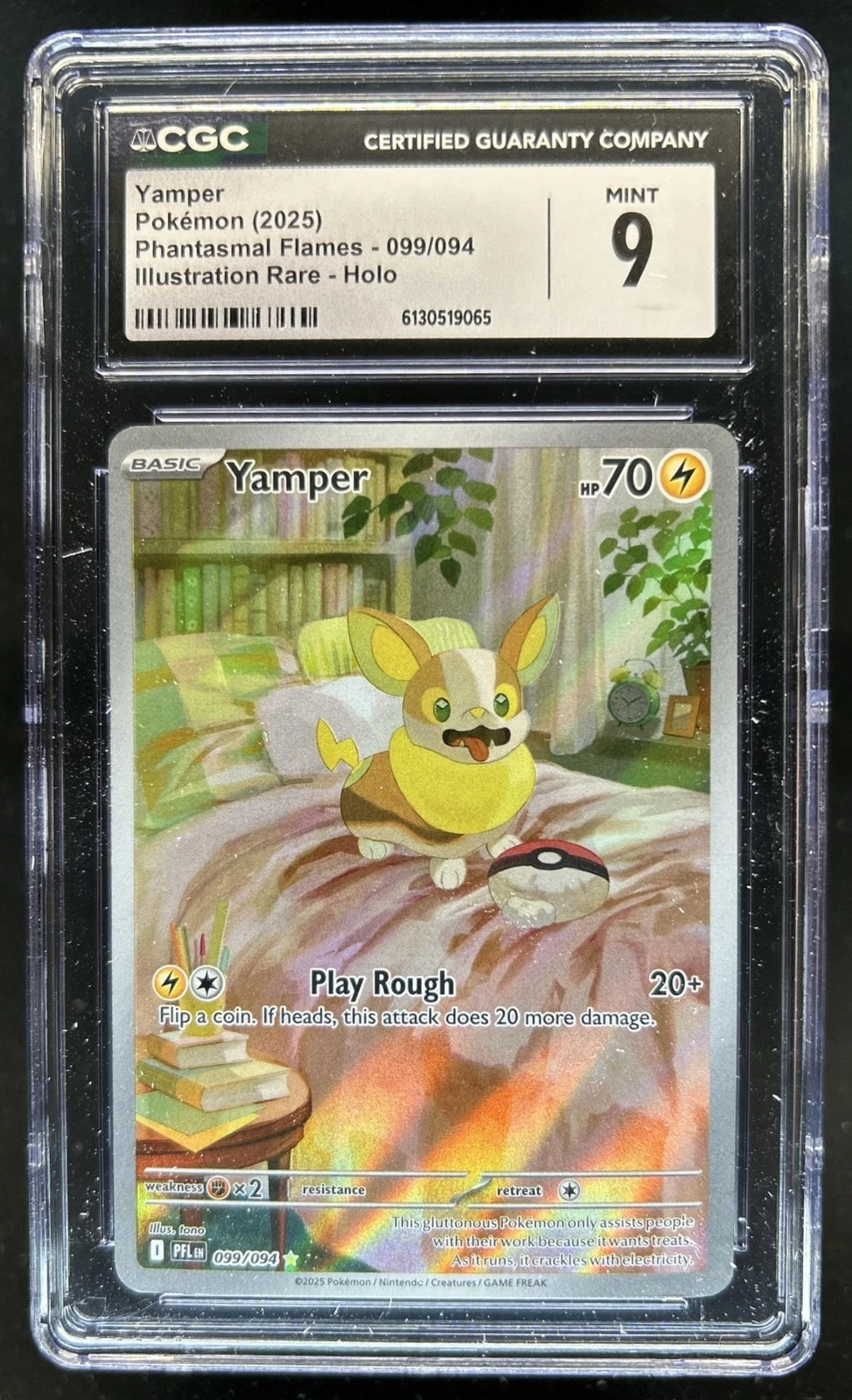 2025 Pokemon Phantasmal Flames Yamper Illustration Rare #099/094 CGC 9