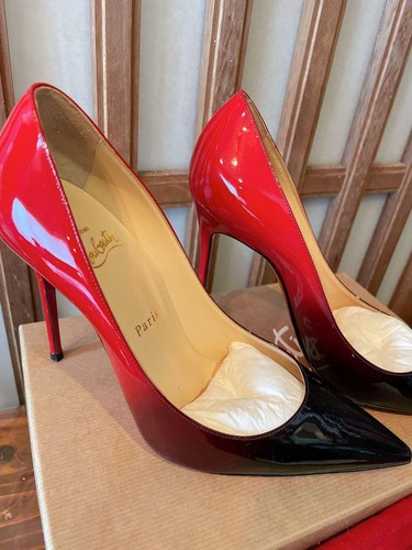 Christian Louboutin Limited Gradation Heels Red Black Pointed Toe 38 - Picture 3 of 6