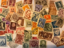 Worldwide postage stamps  350+ used, no duplicates, off paper, mostly pre 1953