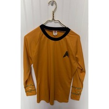 STAR TREK CAPTAIN KIRK Vintage Rubies Gold Command Costume Shirt Size Medium