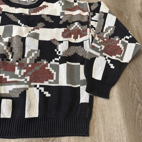Vintage London Fog Men’s Abstract Knit Sweater Size XL Multicolor - Picture 3 of 8