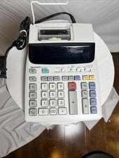 Sharp EL-1801V Portable 12-Digit 2-Color Serial Printing Calculator Tested Works