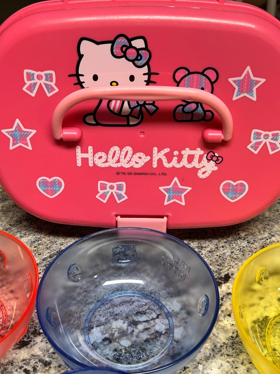 Hello Kitty Vintage Sanrio 2000's Picnic Basket and Picnic Set | eBay