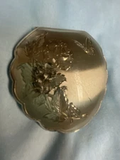 Sterling Silver Vintage Elgin American Powder Compact Floral and Butterfly