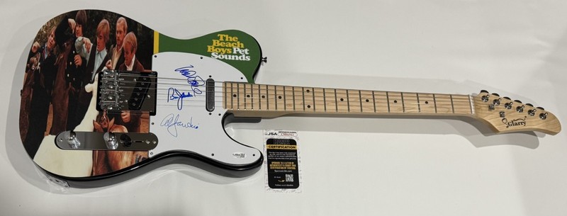 THE BEACH BOYS SIGNED CUSTOM PET SOUNDS GUITAR LOVE JARDINE JOHNSTON JSA COA