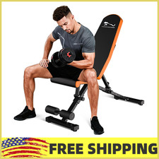 🔝Foldable Adjustable Weight Bench,1000LBS Heavy Steel Frame Full Muscle Workout