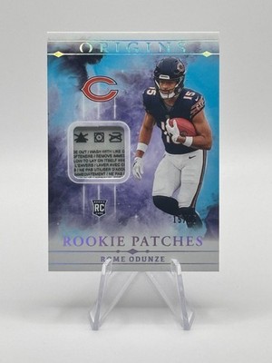 2024 Panini Origins Rome Odunze Turquoise Laundry Tag Patch Rookie /25 #RPT-ROD