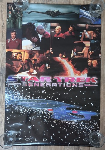 Star Trek Generations Poster 35x23 Shatner Pichard Boldly Go!