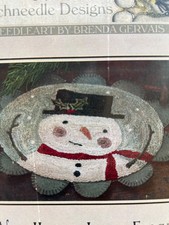 OOP PRIMITIVE PUNCHNEEDLE EMBROIDERY PATTERN, CRAFTS PUNCH NEEDLE SNOWMAN