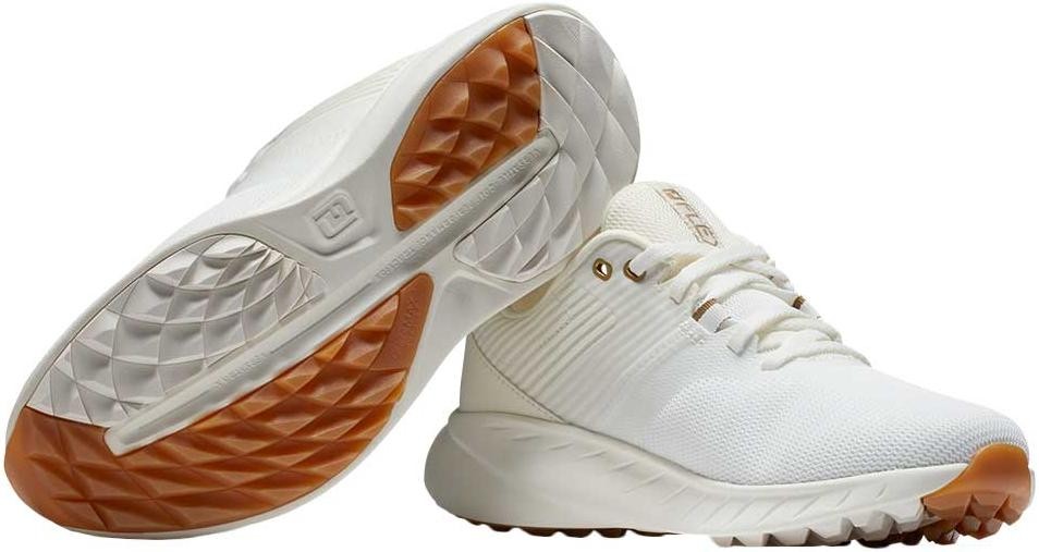 FootJoy FJ Flex SL Previous Season 95718 White Beige Women Spikeless Golf Shoes