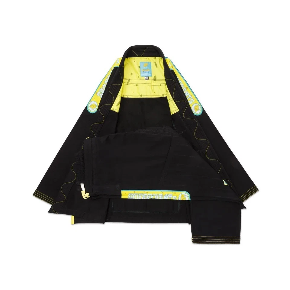 Альбинос Preto A & P x Губка Боб 2 взрослых черный BJJ кимоно джиу-джитсу униформа 450 GSM - Изображение 3 из 4