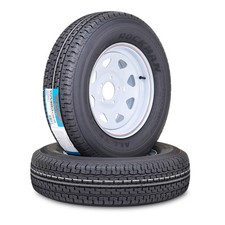 Rockman Trailer Tire Wheel St17580r13 8-ply D 97m 5x4.5 Pcd White Spoke Rim Pk2