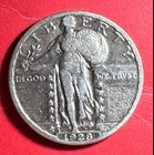 1928 US Standing Liberty SILVER Quarter! "Philadelphia" Mint! FINE Details! Coin
