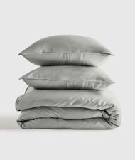 NWOT Quince King Cal King Duvet Cover Set 2 Shams Organic Bamboo Eucalyptus