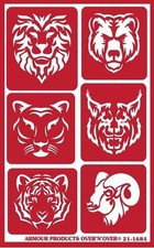 Armour Reusable Over n Over Glass Etching Stencil - Exotic Animals