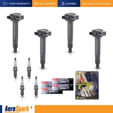 4 Ignition Coil & 4 Denso Platinum Spark Plug for 2004 Toyota Tacoma 2.4L UF323