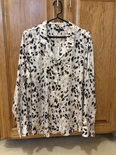 Rails Womens Silk Animal Print Blouse Size L ...