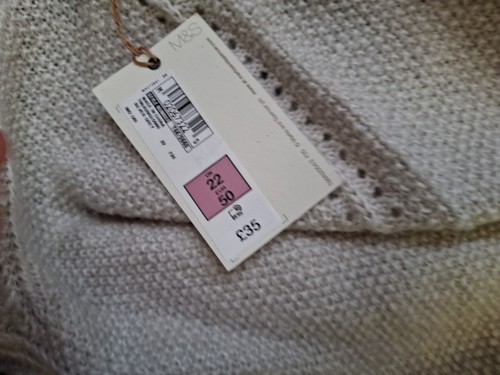 Marks&Spencer Women's Carigan Silver Grey Knitted Knit UK22 Mohair Blend L2566 - Picture 12 of 13
