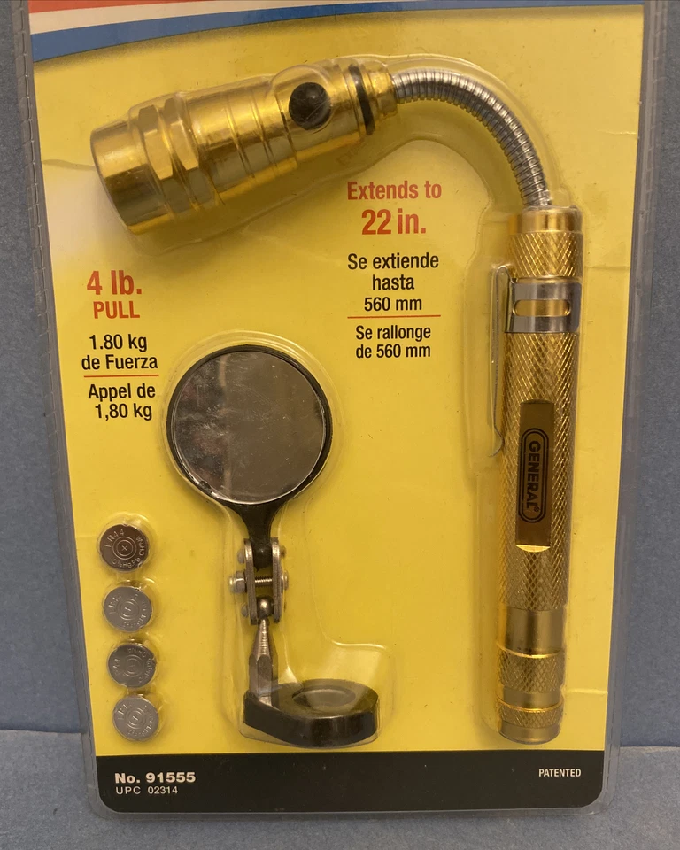 General Tools 91555 Steel Telescope Lighted Magnetic Pickup with Glass Mirror - Image 4 of 4