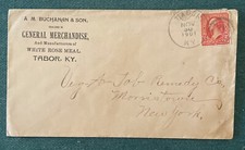 1901 Cubierta A M Buchanan & Son Mercancía General Tabor Kentucky Comida Rosa Blanca