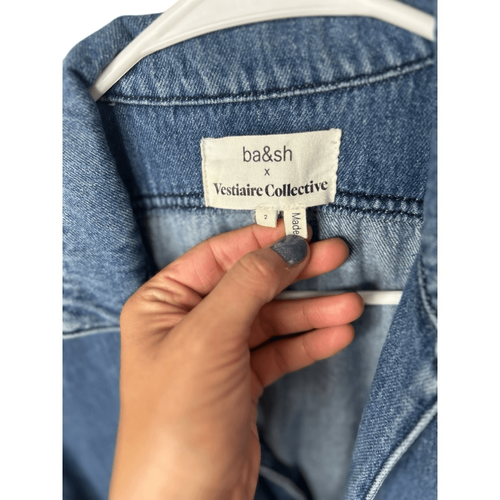 Ba&sh x Vestiare Collection Tao Jumpsuit Gr. 2 blau klassisch Y2K weites Bein - Bild 6 von 9