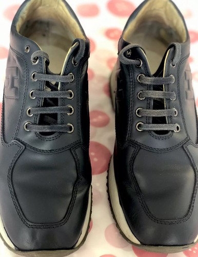 Hogan Scarpe Uomo Blu Scuro In Pelle Senza Suole Interne Numero 7 1/2 | eBay
