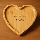Personalised Heart-Shaped Wooden Trinket Tray–Small Decorative Bowl for Kitchen